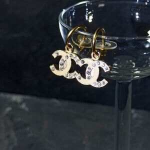 Chanel Crystal CC Drop Earrings